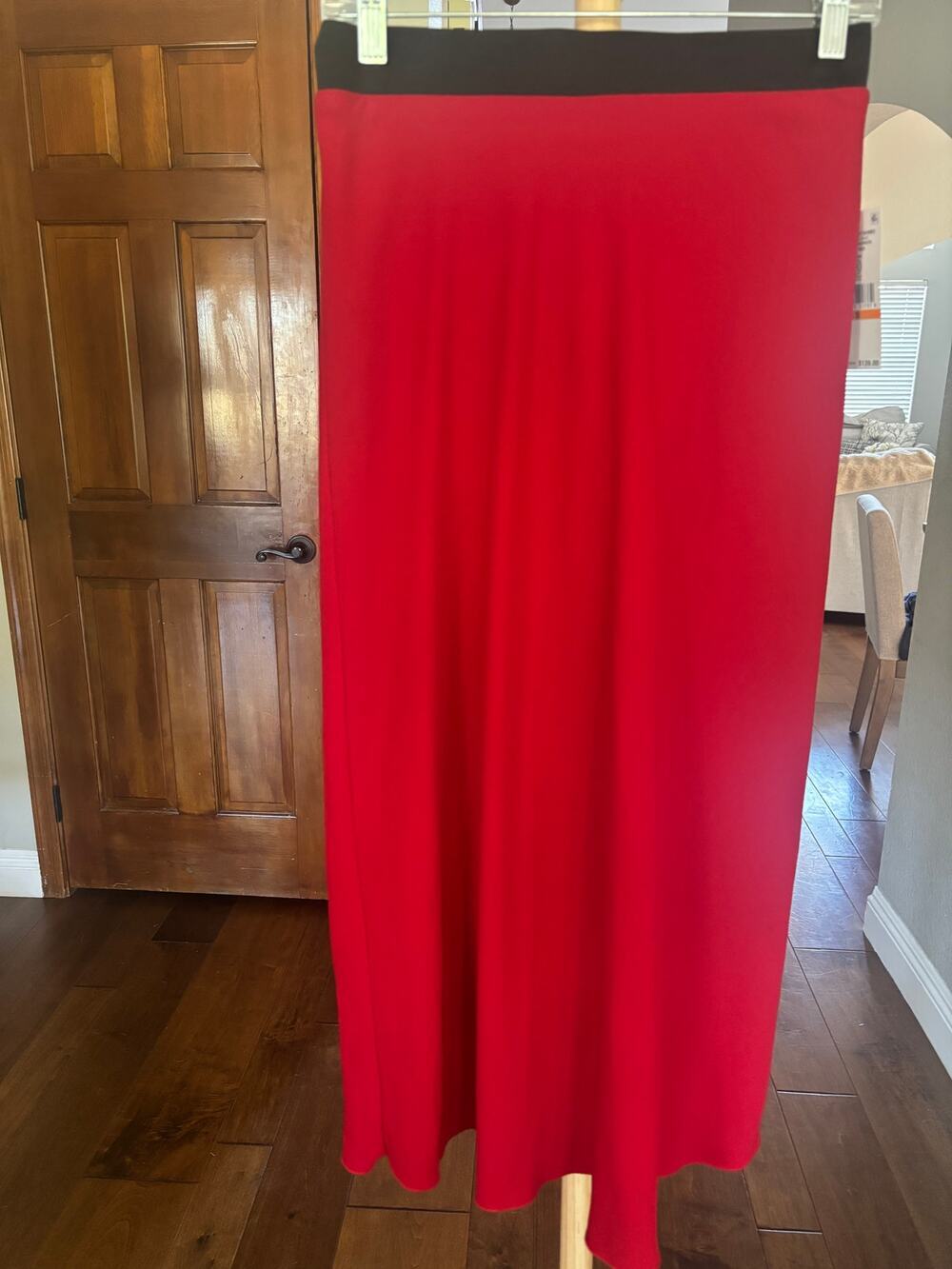 Karen Kane All That Shines Red Bias Midi Skirt Womens Size S NWT
